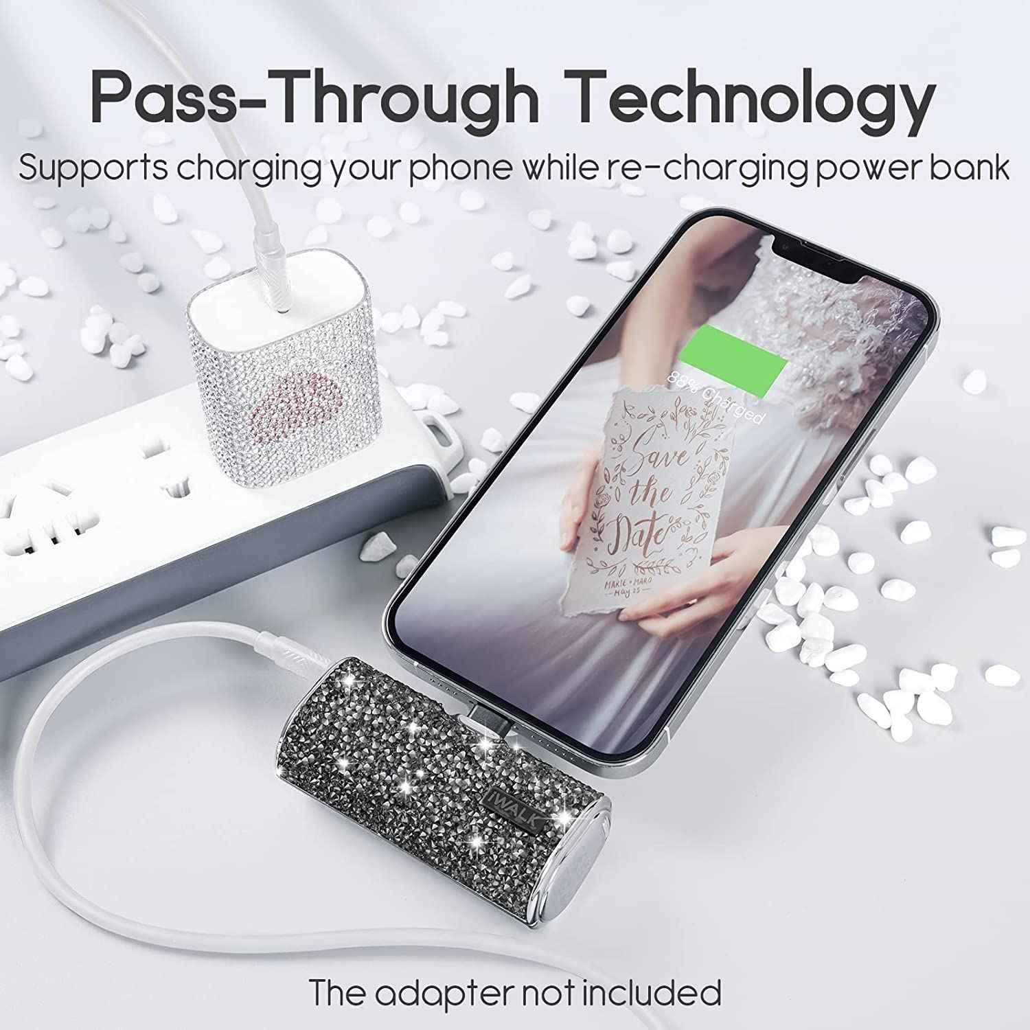 iWalk 4500mAh Lightning Pocket Power Bank - Black Diamond iWalk 4500mAh Lightning Pocket Power Bank - Black Diamond